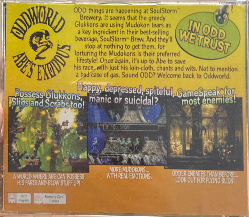 Oddworld Abes Exoddus - Sony PlayStation video game collectible - Main Image 2