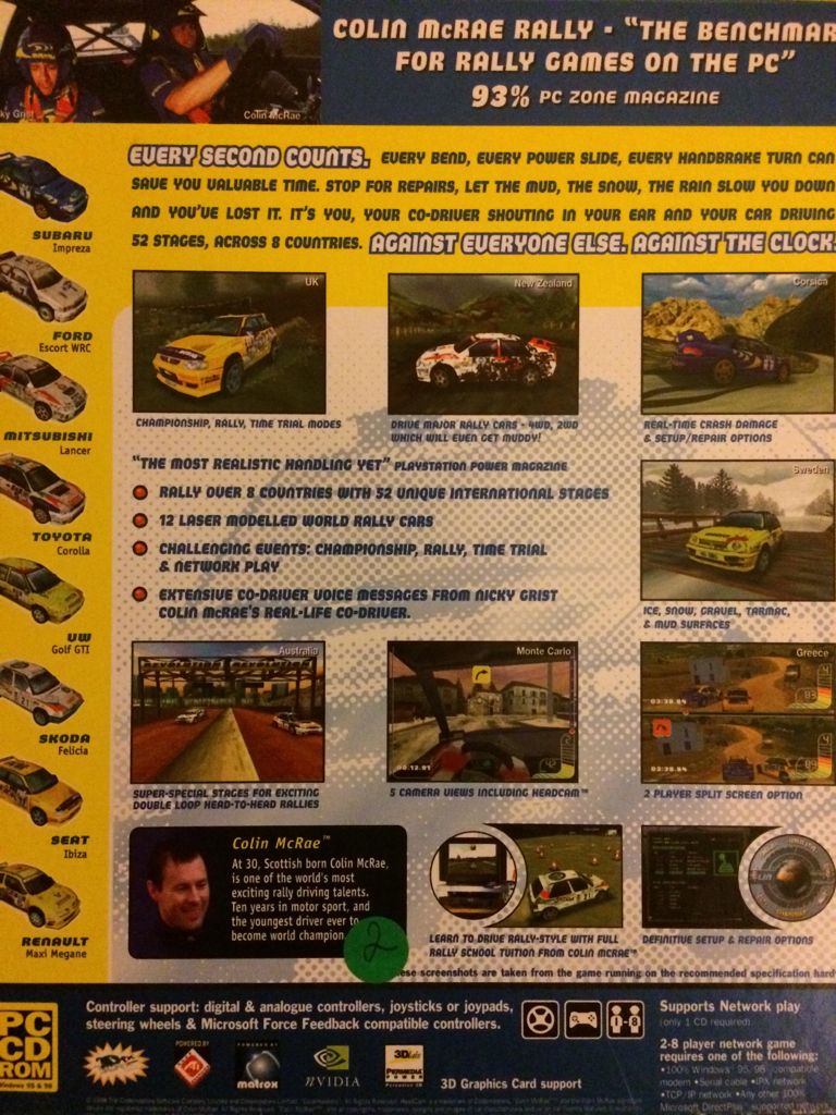Colin McRae Rally - PC (Codemasters - 1) video game collectible [Barcode 5015026230596] - Main Image 2