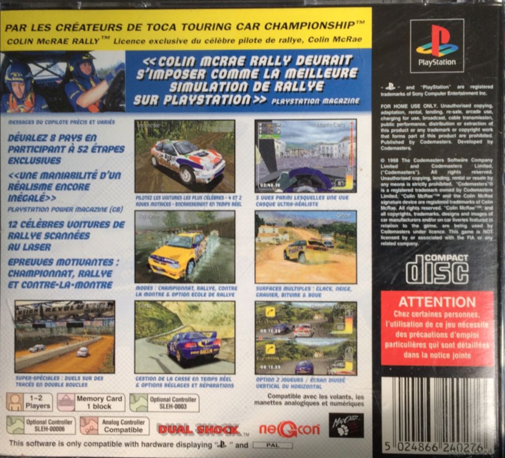 Colin McRae Rally - Sony PlayStation (2) video game collectible [Barcode 5024866240276] - Main Image 2