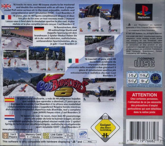Cool Boarders 2 - Sony PlayStation (Sony Computer Entertainment - 1-2) video game collectible [Barcode 711719766827] - Main Image 2