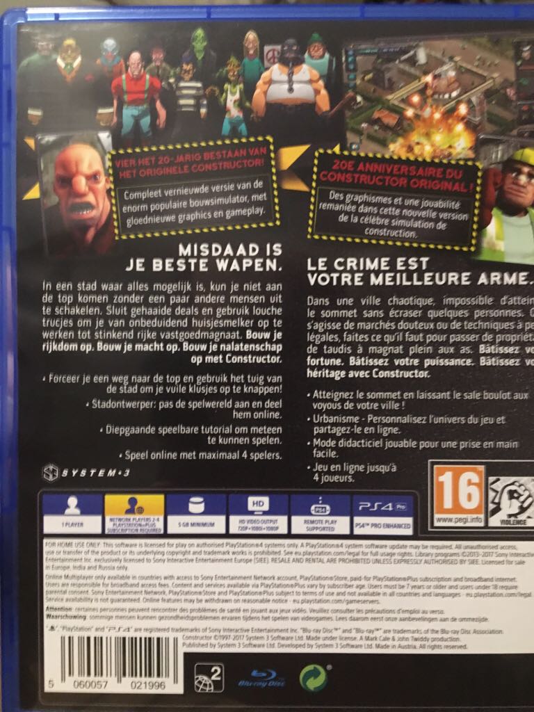 Constructor - Sony PlayStation 4 (PS4) (System 3 Software - 1) video game collectible [Barcode 5060057021996] - Main Image 2
