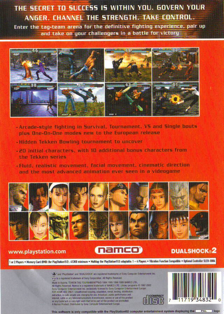 Tekken Tag Tournament - Sony PlayStation 2 (PS2) video game collectible [Barcode 711719348825] - Main Image 2