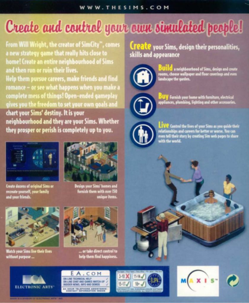 Sims, The - PC (EA / Electronic Arts - 1) video game collectible [Barcode 5030930026974] - Main Image 2