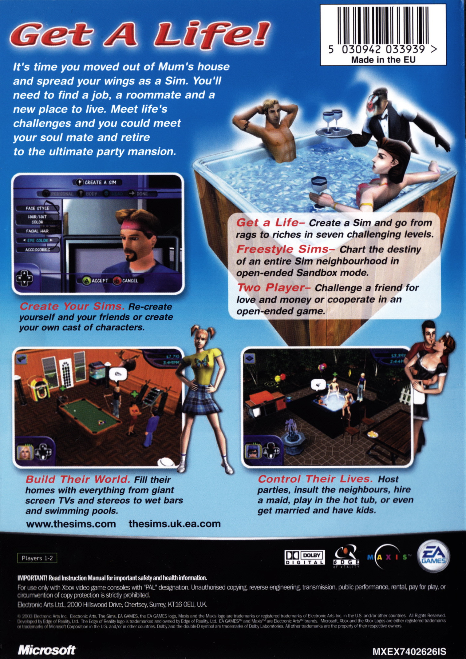 Sims, The - Microsoft Xbox (Electronic Arts - 2) video game collectible [Barcode 5030942033939] - Main Image 2