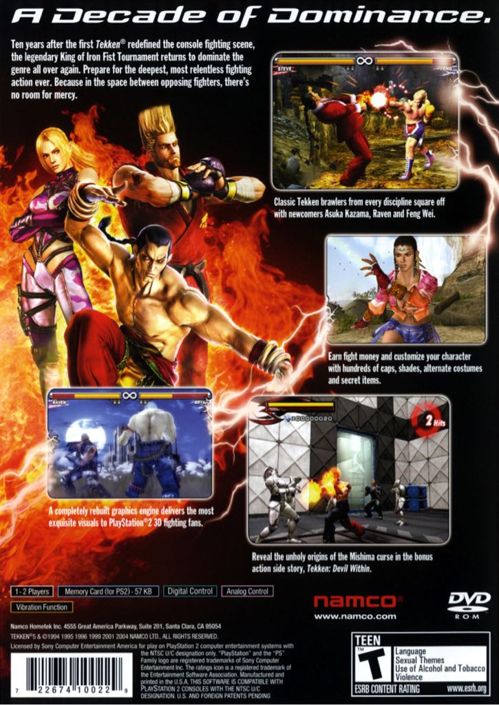 Tekken 5 - Sony PlayStation 2 (PS2) (Sony Computer Entertainment - 2) video game collectible [Barcode 711719636762] - Main Image 2