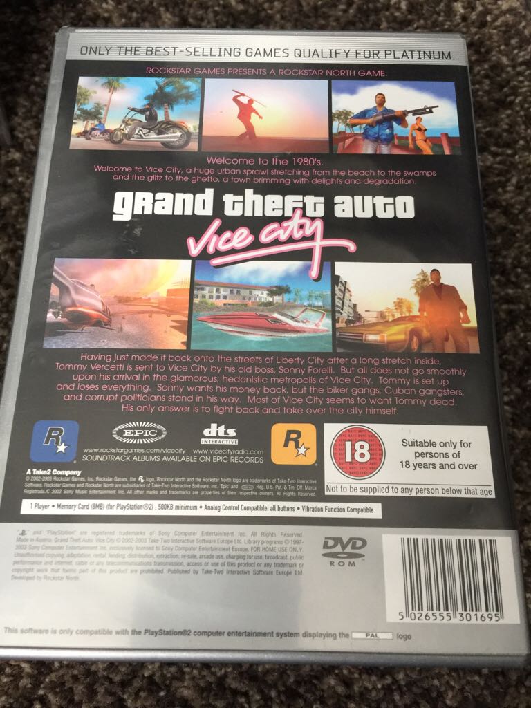 Grand Theft Auto: Vice City - Sony PlayStation 3 (PS3) (Sony Computer Entertainment - 1) video game collectible [Barcode 5026555301695] - Main Image 2