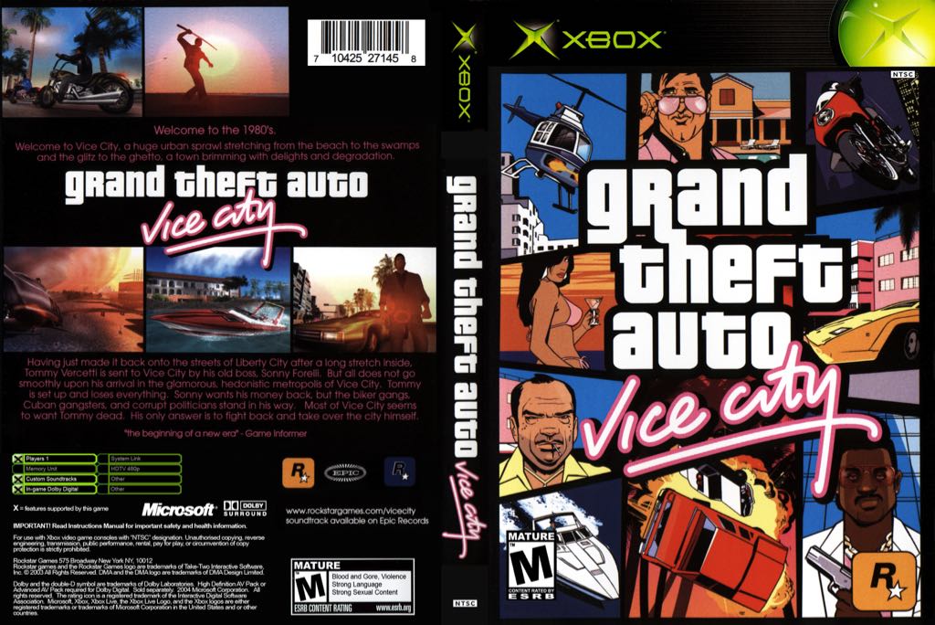 (X360) Grand Theft Auto IV: Vice City - Microsoft Xbox Live Arcade (XBLA) (Rock Star - 1) video game collectible [Barcode 53652782] - Main Image 1