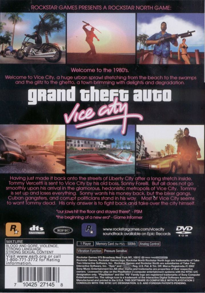 Grand Theft Auto: Vice City - Sony PlayStation Network (PSN) (Rockstar Games) video game collectible - Main Image 2
