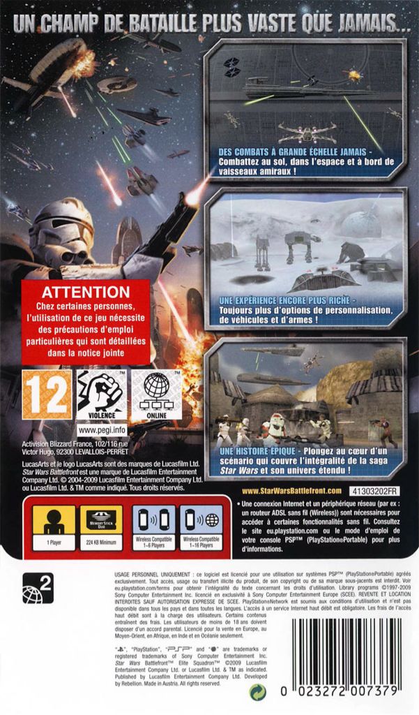 Star Wars Battlefront Elite Squadron - Sony PlayStation Portable (PSP) video game collectible [Barcode 023272010812] - Main Image 2