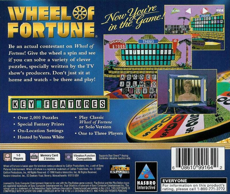 Wheel of Fortune - Sony PlayStation (Hasbro Insteractive) video game collectible - Main Image 2