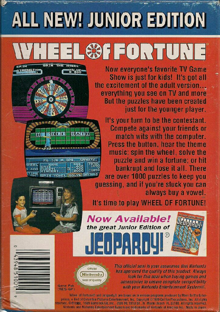 Wheel of Fortune - Nintendo Entertainment System (NES) (Gametek Inc) video game collectible - Main Image 2