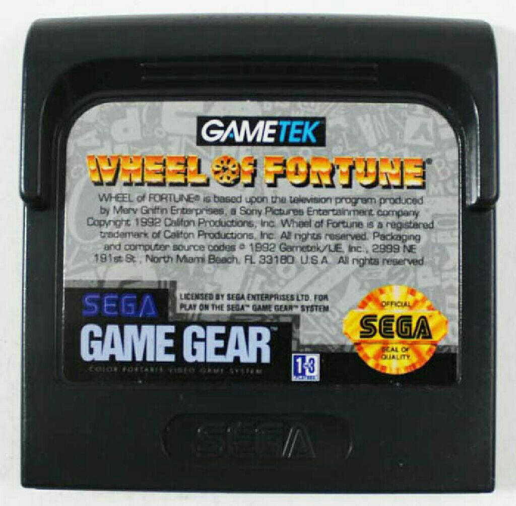 Wheel of Fortune - Sega Game Gear (Gametek Inc) video game collectible - Main Image 1