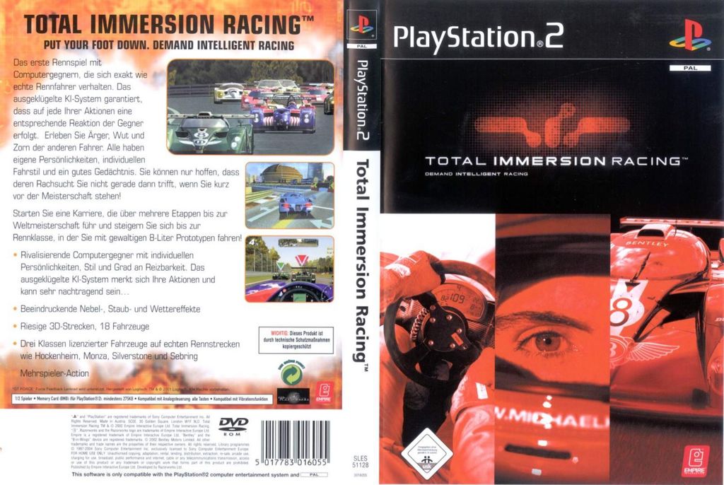 Total Immersion Racing - Sony PlayStation 2 (PS2) video game collectible [Barcode 5017783012996] - Main Image 2