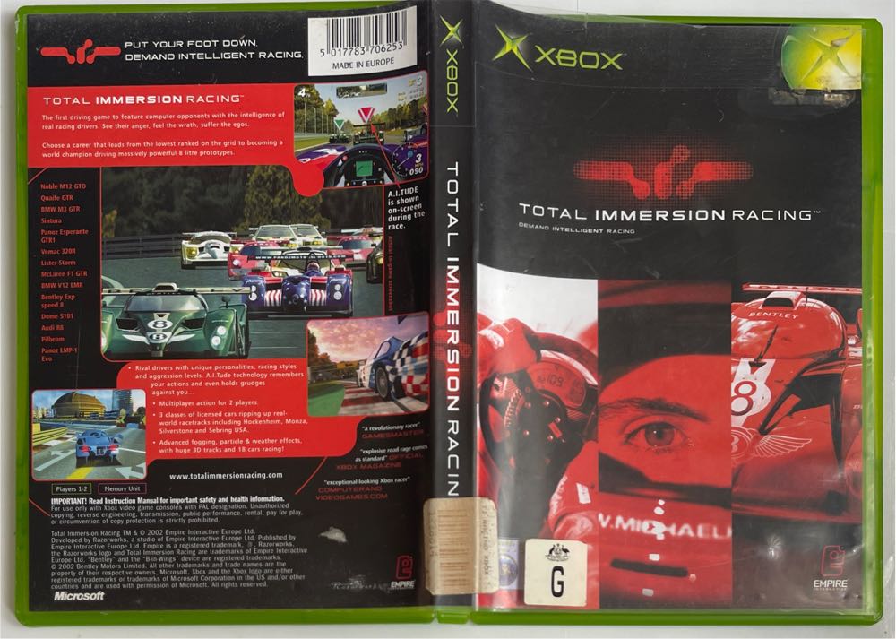 Total Immersion Racing - Microsoft Xbox (Empire Interactive - 1-2) video game collectible [Barcode 5017783706253] - Main Image 4