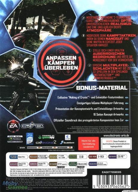 Crysis - Microsoft Xbox Live (Electronic Arts - 1) video game collectible [Barcode 5030949052643] - Main Image 2