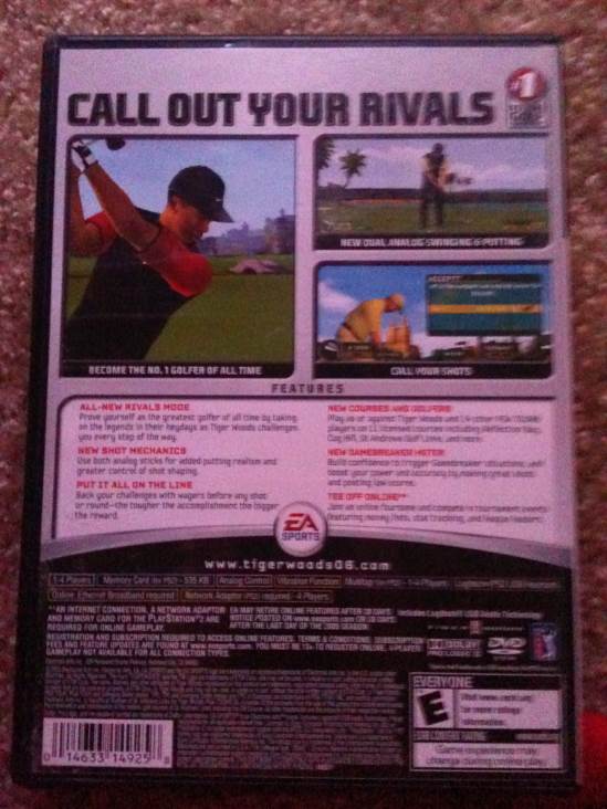 Tiger Woods PGA Tour 06 - Sony PlayStation 2 (PS2) (EA Games - 1-4) video game collectible [Barcode 014633149258] - Main Image 2