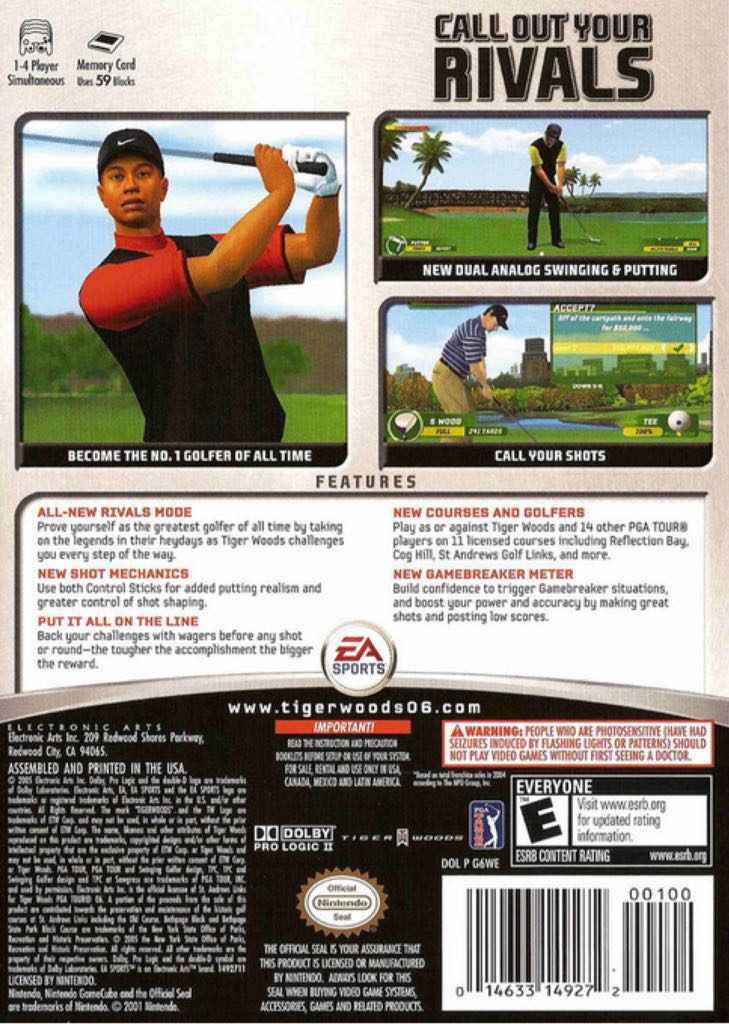 Tiger Woods PGA Tour 06 - Nintendo GameCube (Nintendo - 4) video game collectible [Barcode 014633149272] - Main Image 2