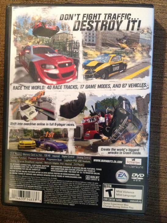Burnout 3: Takedown (Greatest Hits) - Sony PlayStation 2 (PS2) (Electronic Arts - 2) video game collectible [Barcode 014633148336] - Main Image 2