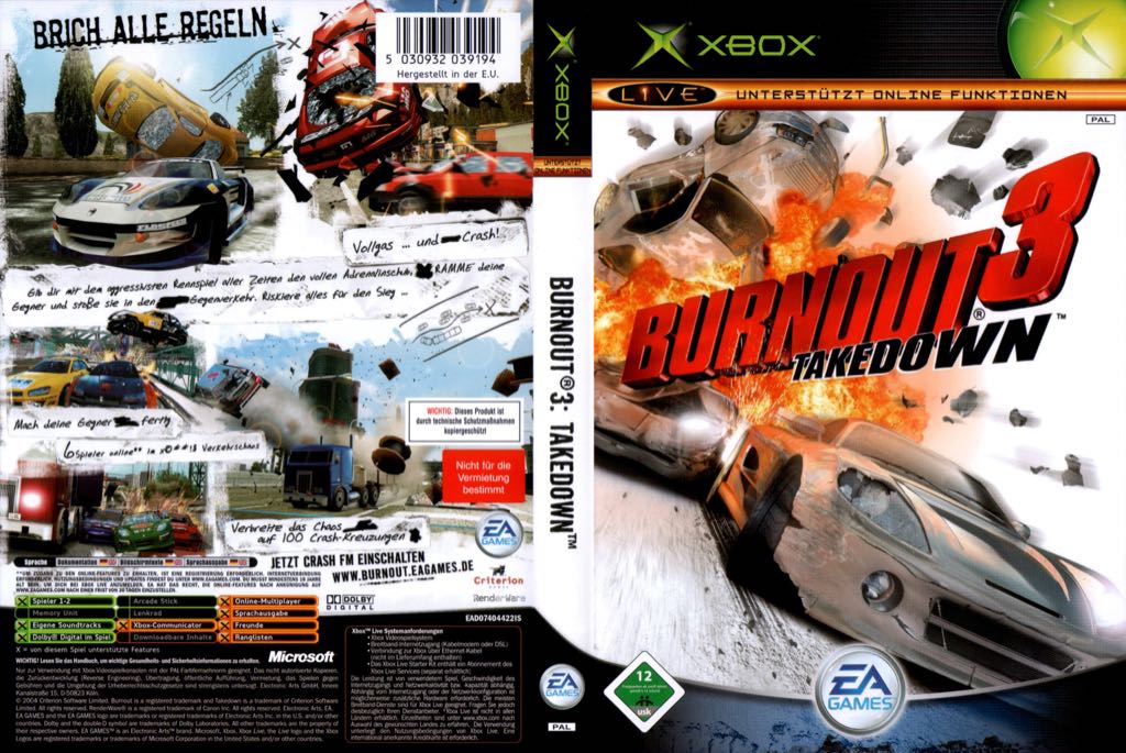 Burnout 3: Takedown - Microsoft Xbox (Electronic Arts - 1-2) video game collectible [Barcode 5030932039194] - Main Image 2