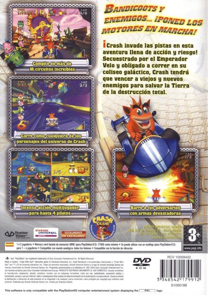 Crash: Nitro Kart - Sony PlayStation 2 (PS2) (Universal Interactive - 1-4) video game collectible [Barcode 3348542179905] - Main Image 2