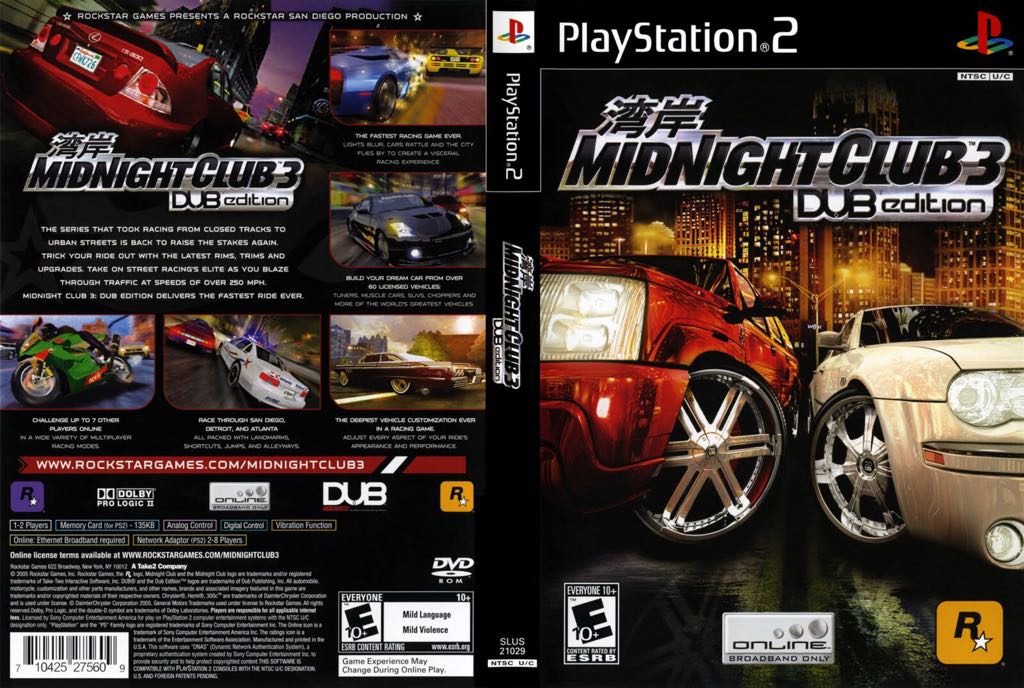 Midnight Club 3: DUB Edition - Sony PlayStation 2 (PS2) (Rockstar Games - 1-2) video game collectible [Barcode 5026555303811] - Main Image 2
