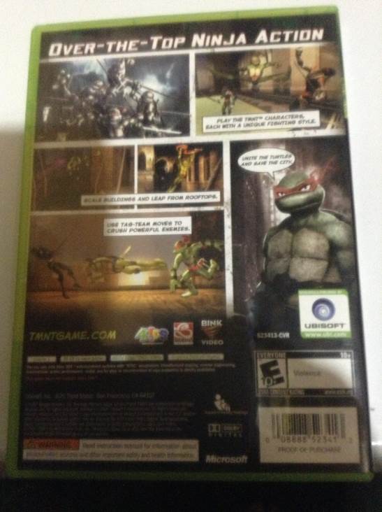 TMNT: Teenage Mutant Ninja Turtles - Microsoft Xbox 360 (Ubisoft - 1-4) video game collectible [Barcode 008222523413] - Main Image 2