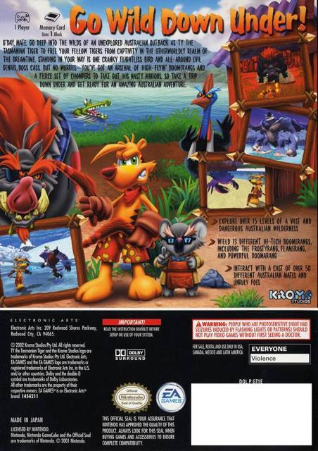 Ty The Tasmanian Tiger - Nintendo GameCube (EA Games - 1) video game collectible [Barcode 5030930031893] - Main Image 2