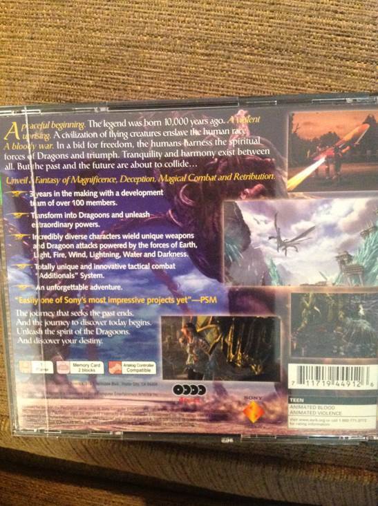 Greatest Hits: Legend of Dragoon, The - Sony PlayStation (SCEA - 1) video game collectible [Barcode 711719449126] - Main Image 2