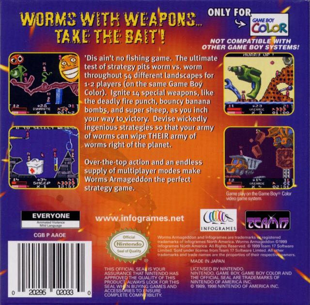 Worms Armageddon - Nintendo Game Boy Color (Infogrames - 2) video game collectible - Main Image 2
