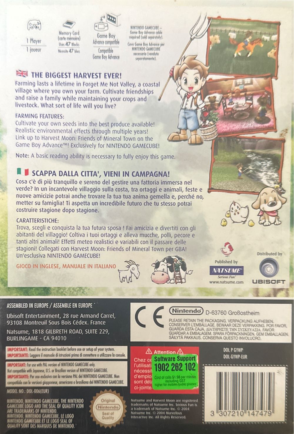 Harvest Moon - A Wonderful Life - Nintendo GameCube (Natsume Co., Ltd. - 1) video game collectible [Barcode 3307210147479] - Main Image 2