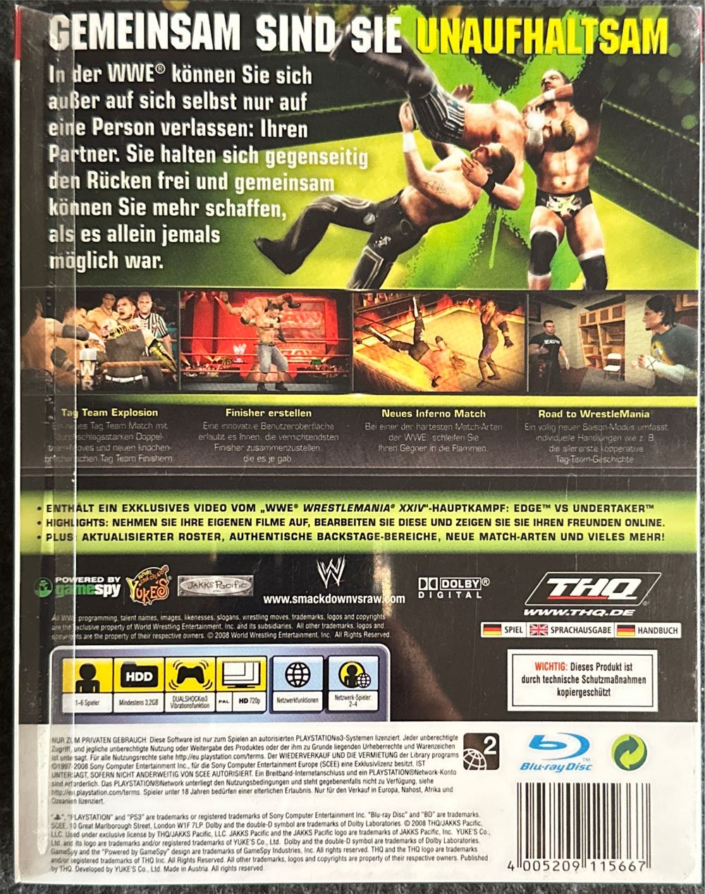 WWE Smackdown Vs. RAW 2009 - Sony PlayStation 3 (PS3) (THQ - 2) video game collectible [Barcode 4005209115667] - Main Image 2