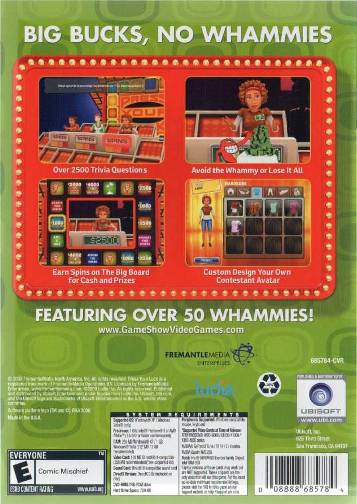 Press Your Luck: 2010 Edition - Nintendo Wii (Ubisoft - 1-2) video game collectible - Main Image 2