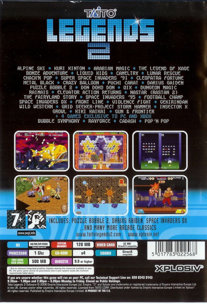 (2006) Taito Legends 2 - Microsoft Xbox (Empire Interactive) video game collectible [Barcode 5017783022506] - Main Image 2