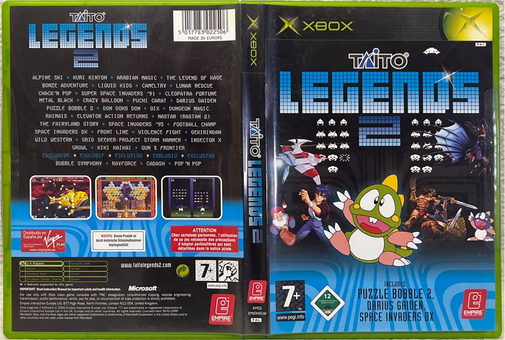 (2006) Taito Legends 2 - Microsoft Xbox (Empire Interactive) video game collectible [Barcode 5017783022506] - Main Image 3