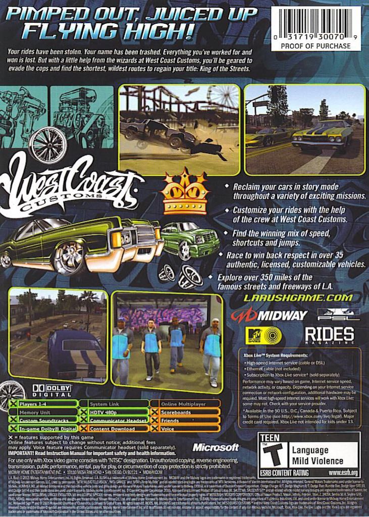 LA Rush - Microsoft Xbox (Midway - 1) video game collectible - Main Image 2