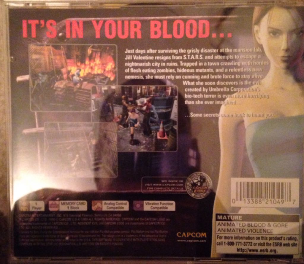 Resident Evil 3 Nemesis - Sony PlayStation (Capcom - 1) video game collectible - Main Image 2