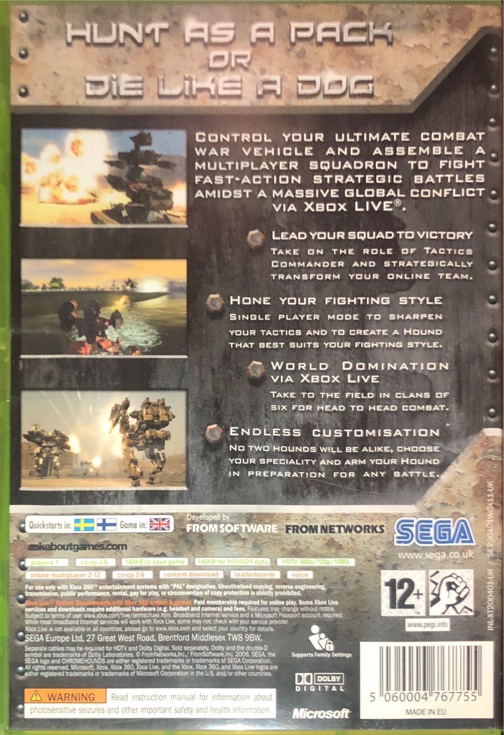 Chromehounds - Microsoft Xbox 360 (Sega - 1-4) video game collectible [Barcode 5060004767755] - Main Image 2