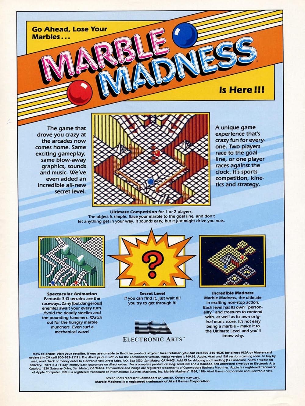Marble Madness - Sega Genesis (Mega Drive) (Electronic Arts / Atari Games Inc. - 1-2) video game collectible [Barcode 014633070897] - Main Image 4