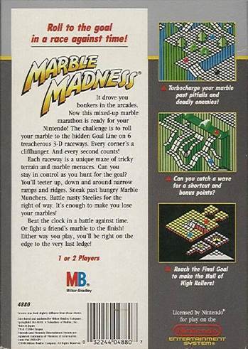 Marble Madness - Nintendo Entertainment System (NES) (Atari - 1-2) video game collectible - Main Image 2