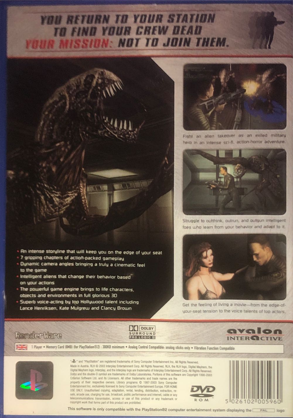 Run Like Hell - Sony PlayStation 2 (PS2) (Interplay Entertainment - 1) video game collectible [Barcode 5026102005960] - Main Image 2