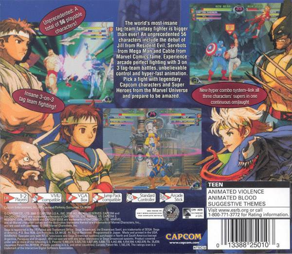 Marvel vs. Capcom 2 - Sega Dreamcast (Capcom - 2) video game collectible [Barcode 013388250103] - Main Image 2