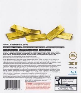 Battlefield: 0,Bad Company - Gold Edition - Sony PlayStation 3 (PS3) (Electronic Arts - 1) video game collectible [Barcode 014633159356] - Main Image 2