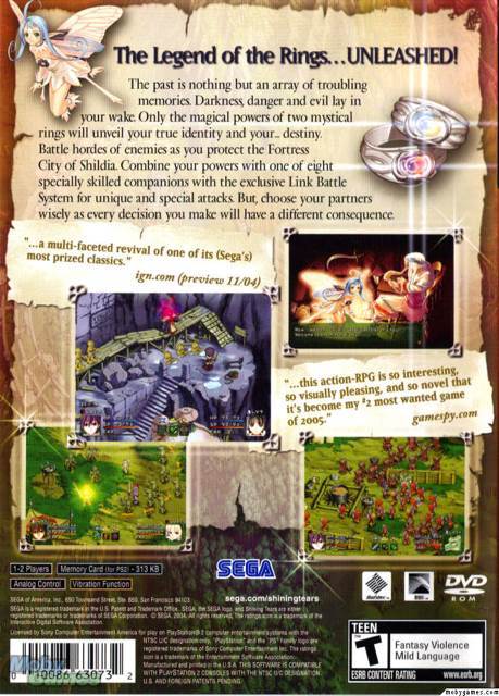 Shining Tears - Sony PlayStation 2 (PS2) (Sega - 1) video game collectible [Barcode 010086630732] - Main Image 2