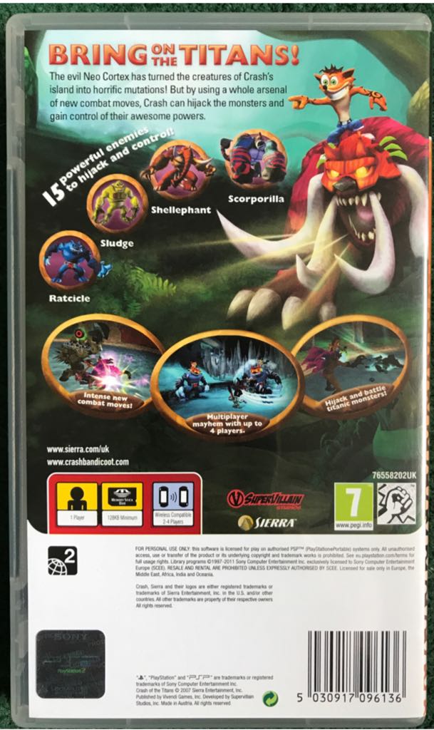 Crash of the Titans - Sony PlayStation Portable (PSP) video game collectible [Barcode 5030917096136] - Main Image 2