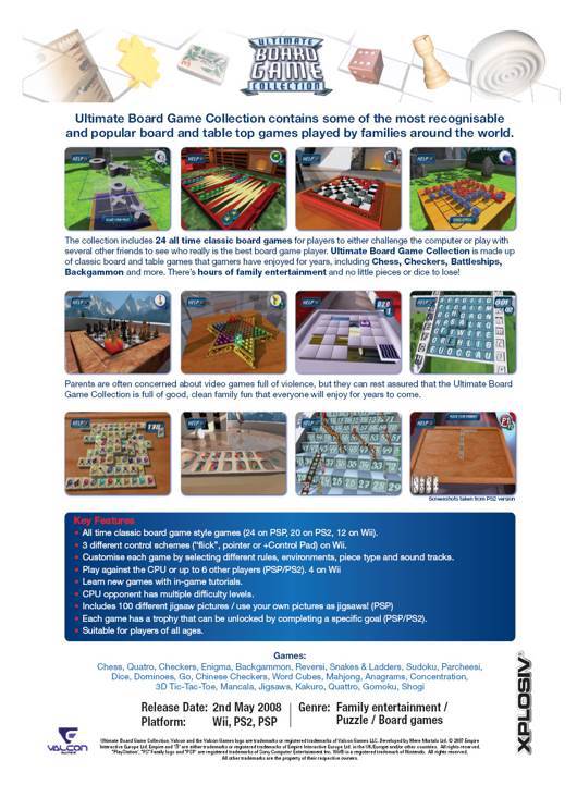 Ultimate Board Game Collection - Nintendo Wii (Valcon Games - 4) video game collectible [Barcode 5017783027570] - Main Image 2