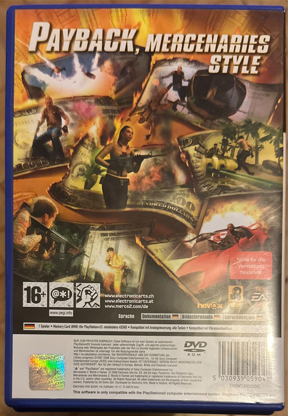 Mercenaries 2 World In Flames - Sony PlayStation 2 (PS2) video game collectible [Barcode 5030939059041] - Main Image 2
