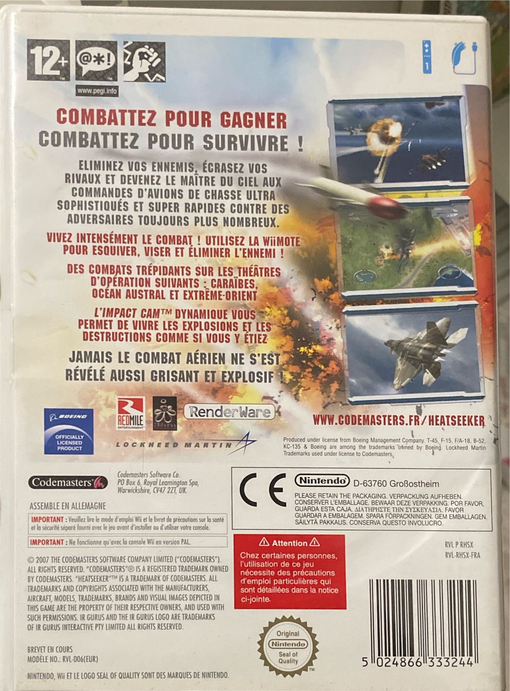 Heatseeker - Nintendo Wii (Nintendo - 1) video game collectible [Barcode 5024866333244] - Main Image 2