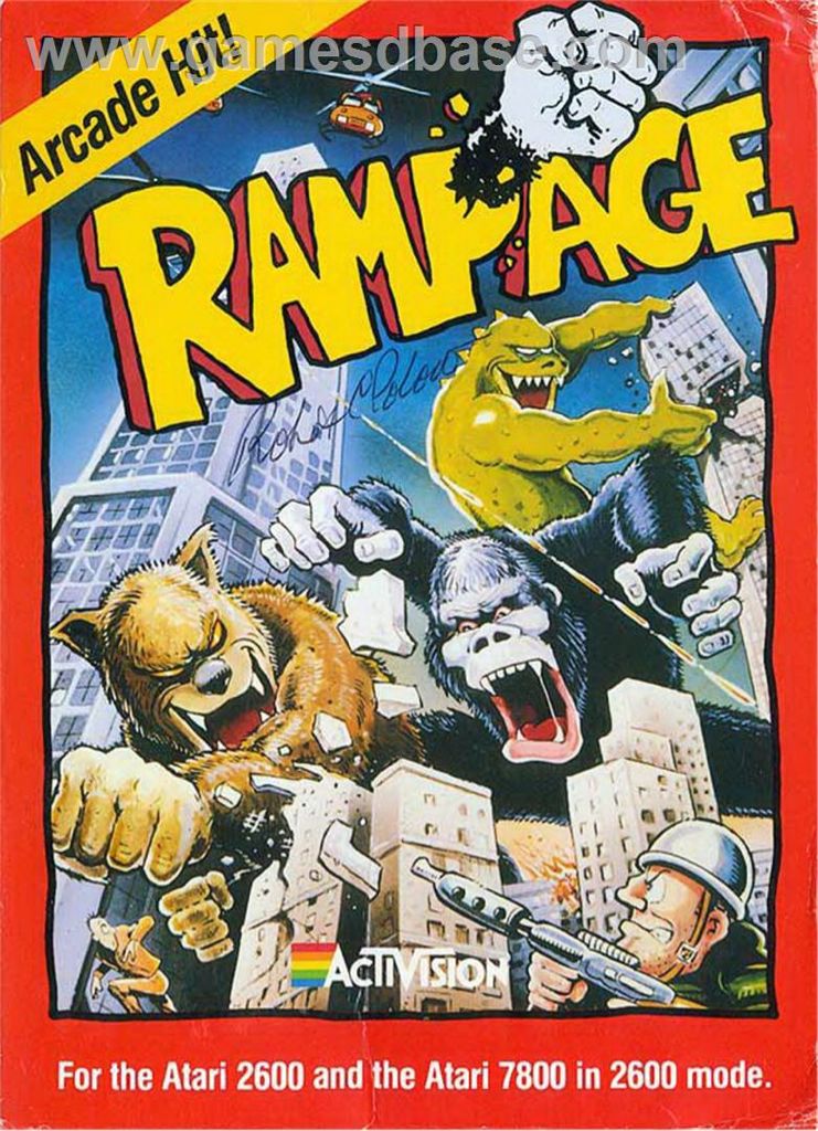 Rampage - Atari 2600 video game collectible - Main Image 1