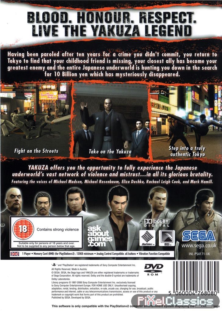 Yakuza - Sony PlayStation 2 (PS2) (Sega - 1) video game collectible [Barcode 5060004768080] - Main Image 2