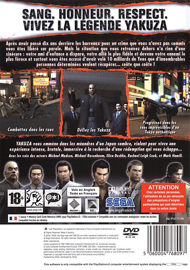 Yakuza - Sony PlayStation 2 (PS2) (Sega - 1) video game collectible [Barcode 5060004768097] - Main Image 2